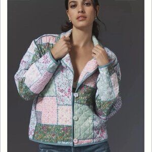 Anthropologie Conditions Apply Cottagecore Boho Small Quilted Jacket Patchwork